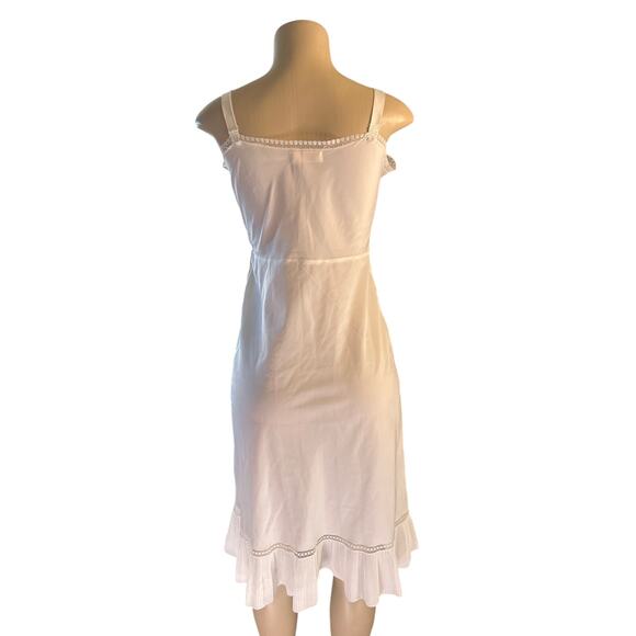 Vintage Women 14 1950s 1960s Endear Barbizon Tafredda White Full Slip Dress - Picture 4 of 7